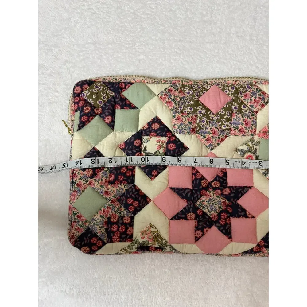Louise Misha Hoa Floral Patchwork Quilted laptop Sleeve